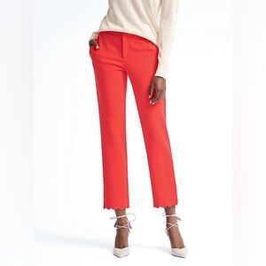 Banana Republic Avery Straight-Fit Scallop-Hem Pants